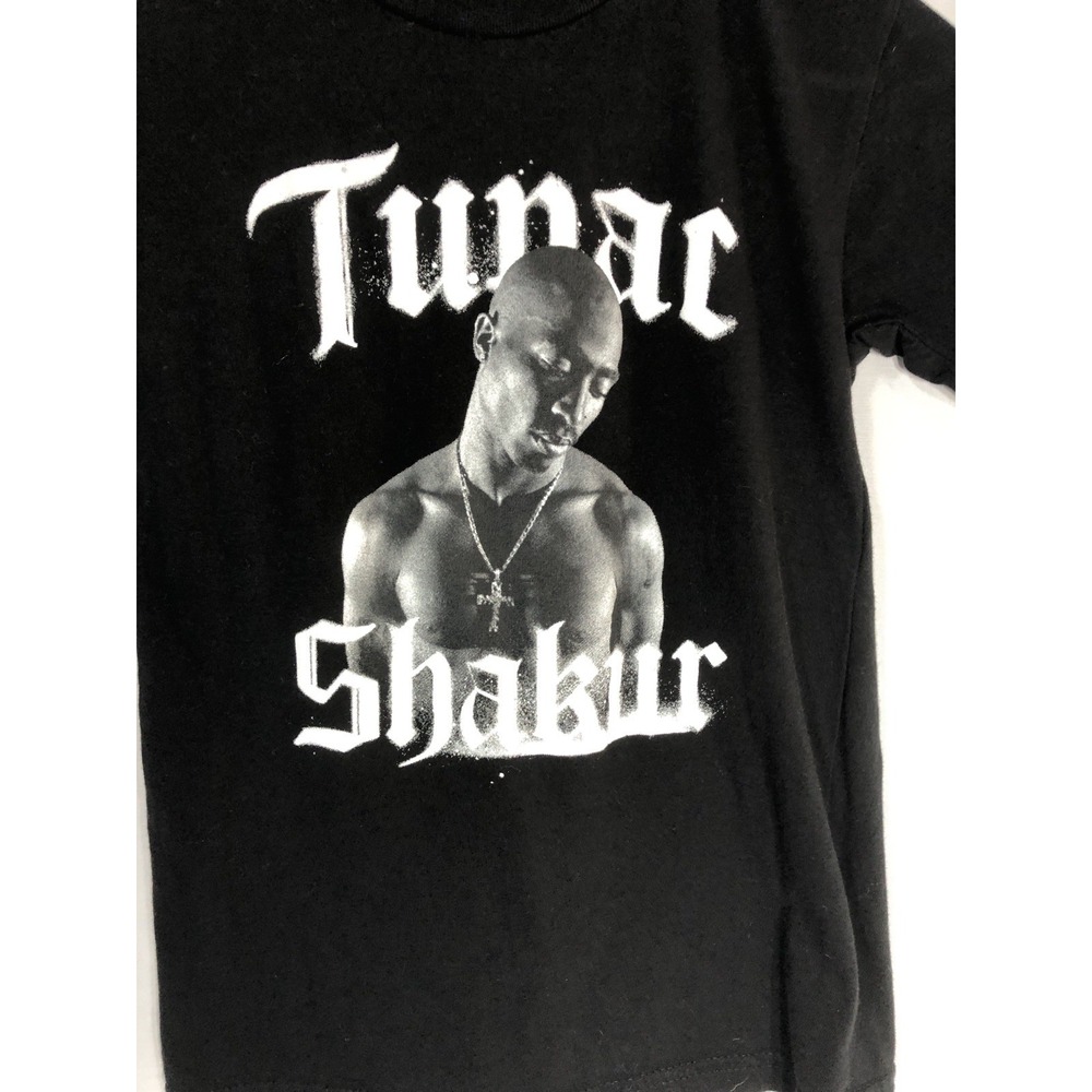 Tupac Shakur Graphic Boy's Size Large Print Short Sleeve T-Shirt -Preowned